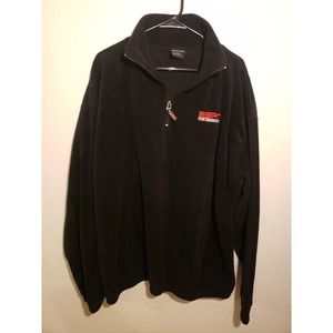 ESPN The Magazine Mens Fleece Pullover Sweatshirt 1/4 Zip Black Size XL